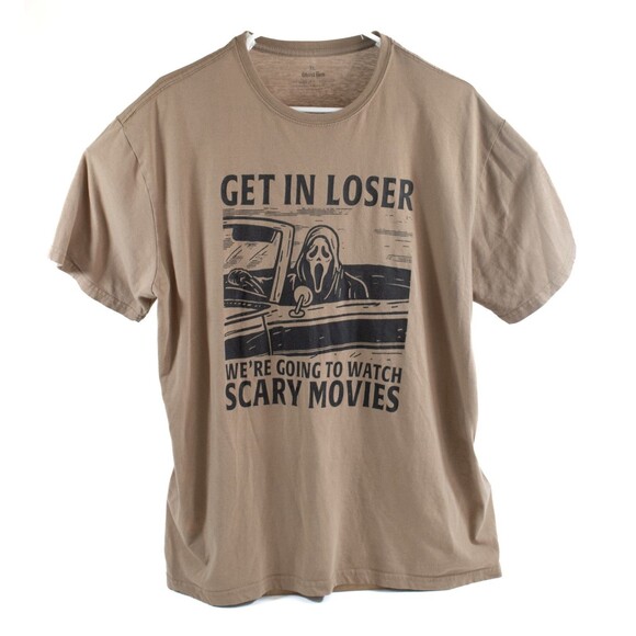 Scream Ghost Face Halloween T-Shirt - Get in Loser - Horror Movie Graphic Tee - Picture 1 of 6